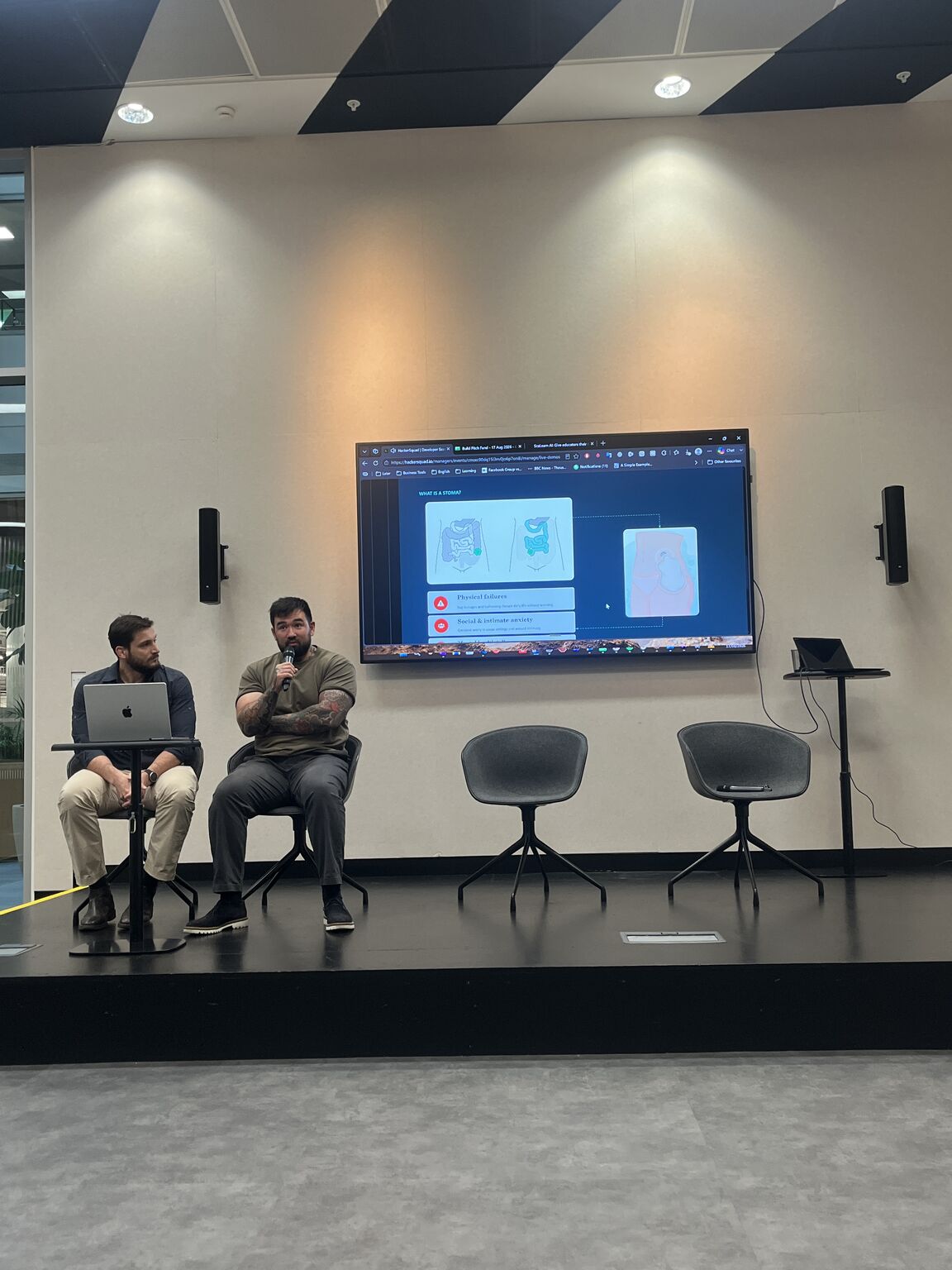 Startup founder presenting