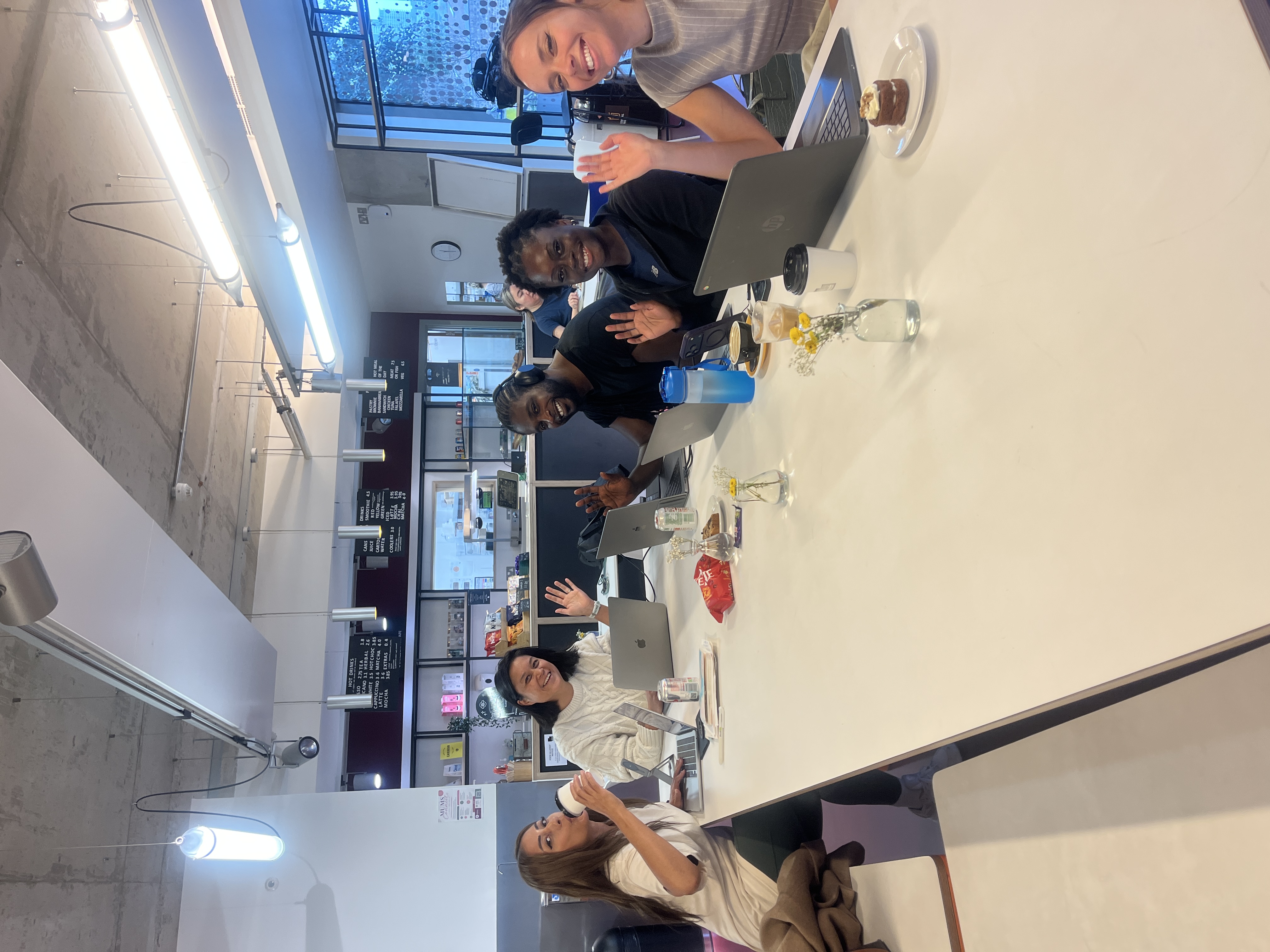 The LPC Coworking Mondays group working together at Langdon Park Cafe