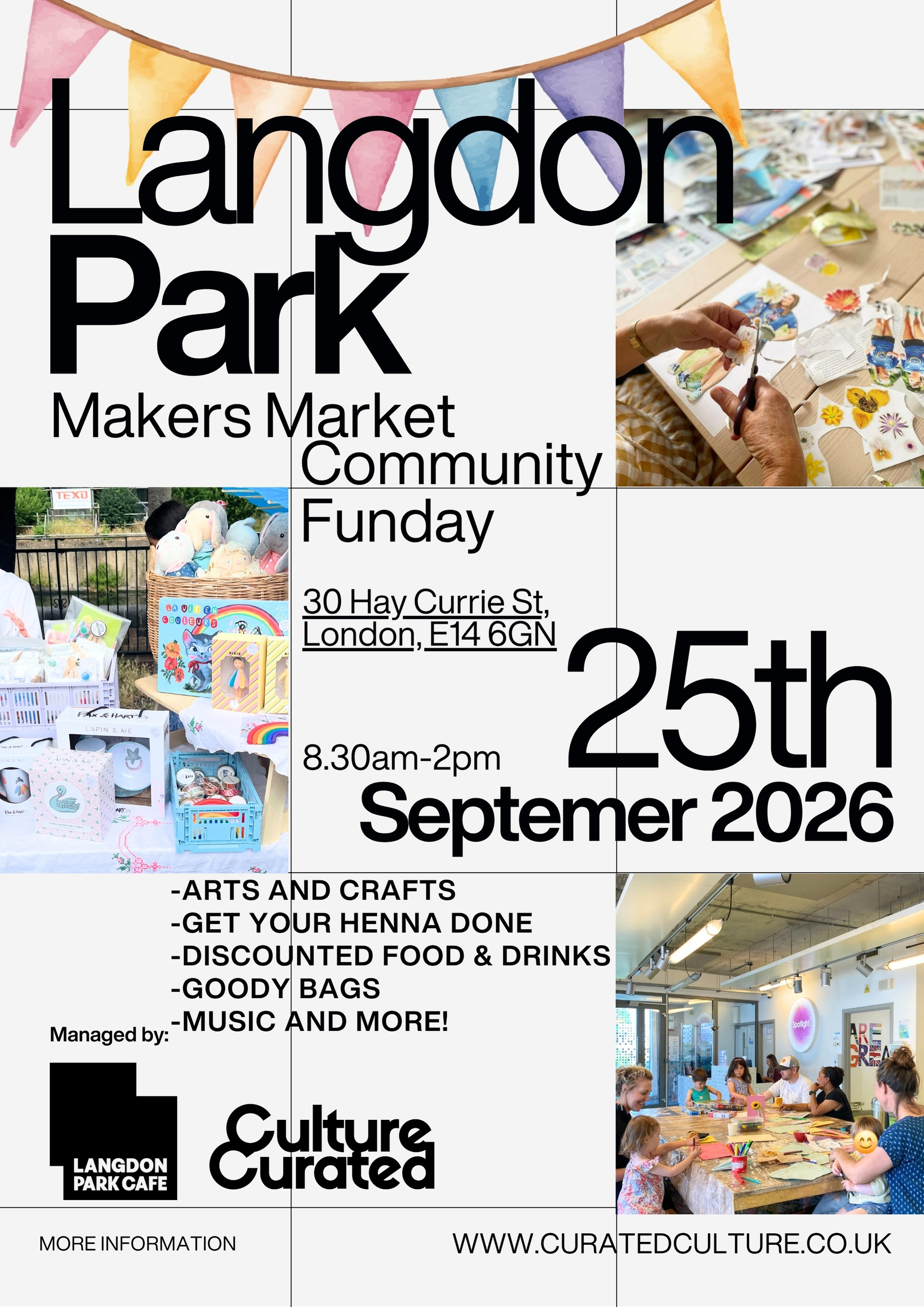 Langdon Park Makers Market flyer for 25 September 2026
